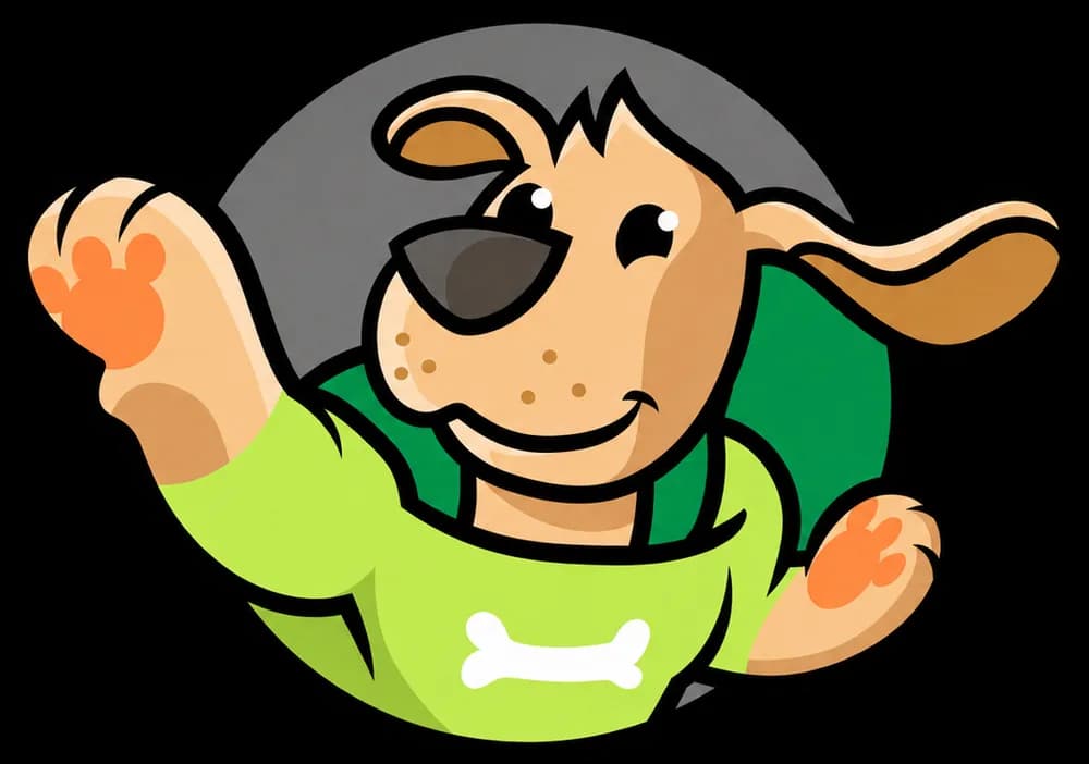 Dog Obedience Guy mascot — a superhero dog